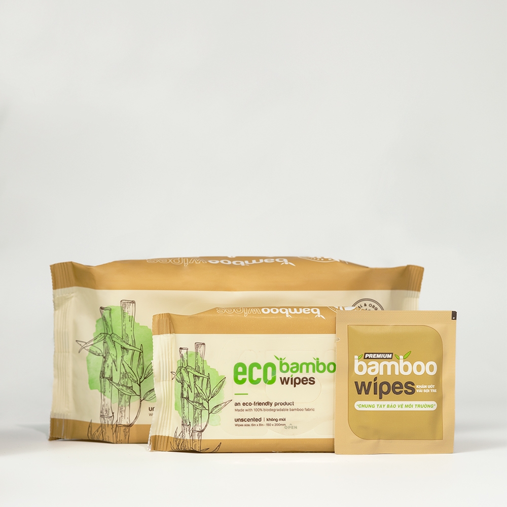 HÀNG CÔNG TY_ Khăn ướt quốc dân vải sợi tre kháng khuẩn cao cấp EcoWipes