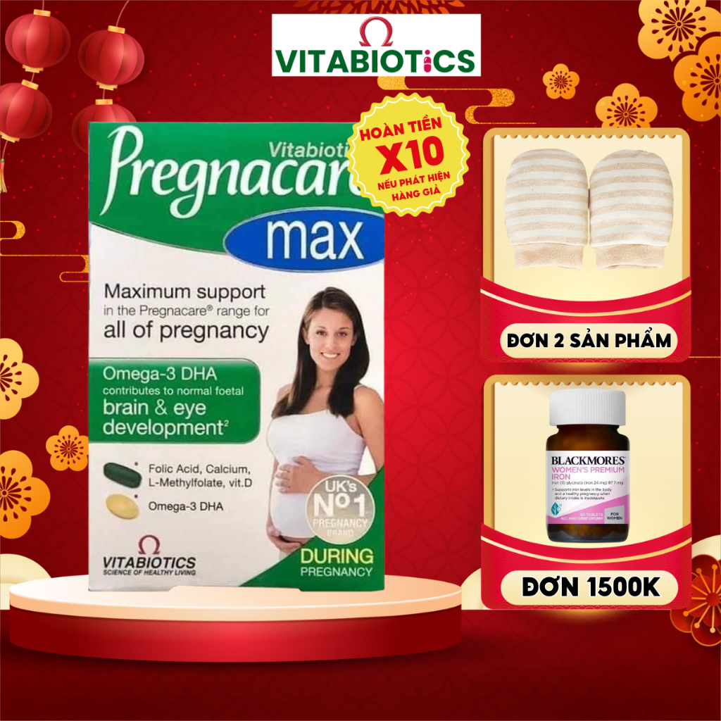 Vitamin tổng hợp cho mẹ bầu Pregnacare Max bổ sung dưỡng chất giúp mẹ khỏe mạnh, bé thông minh hộp 84 viên của Anh quốc