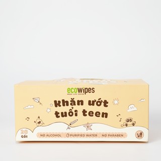 HÀNG CÔNG TY_ Hộp 20 gói khăn ướt mini size quốc dân Teen Wipes EcoWipes