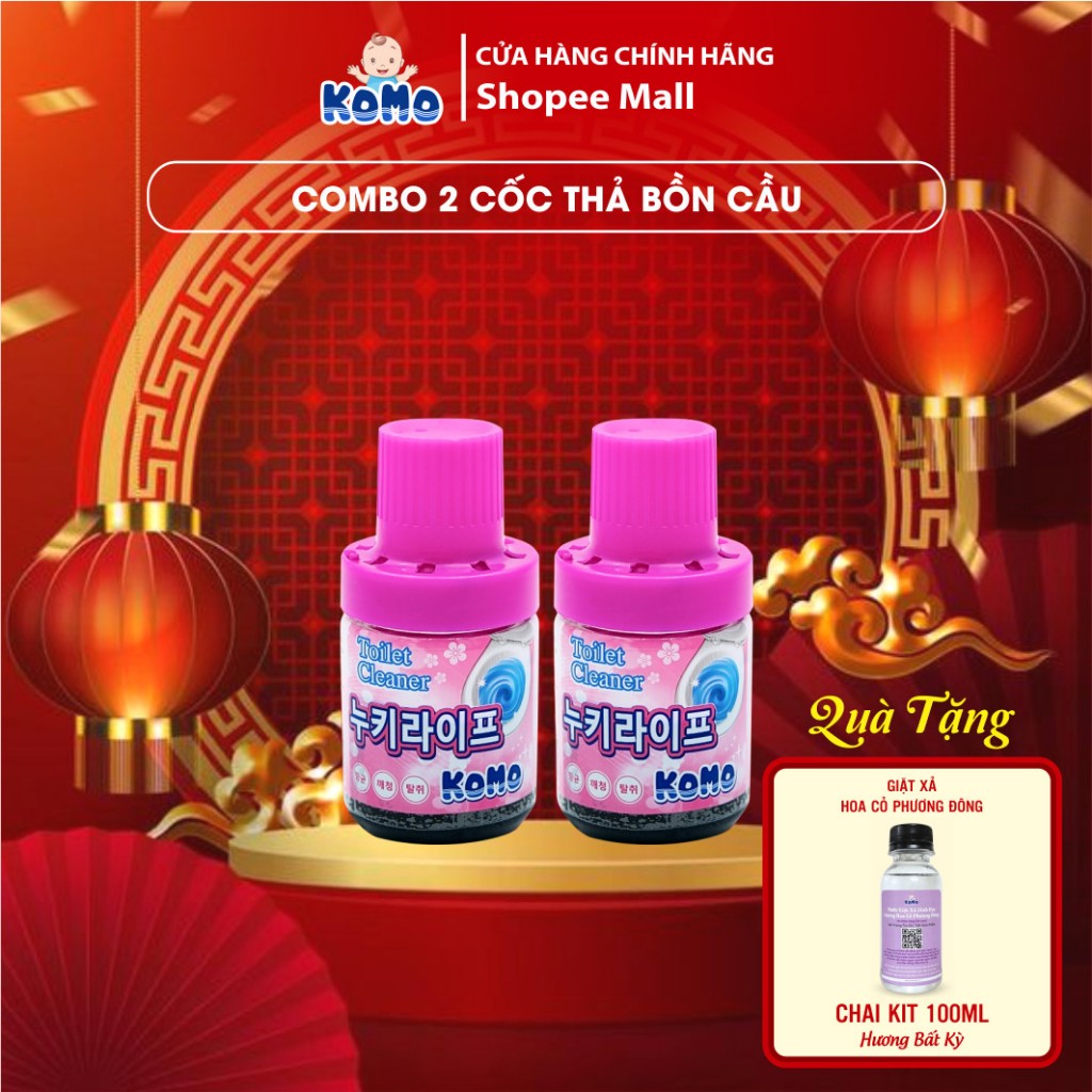 Cốc Thả Bồn Cầu Dạng Sáp Tan Chậm Sử Dụng Tới 1800 Lượt Xả KoMo Toilet Cleaner