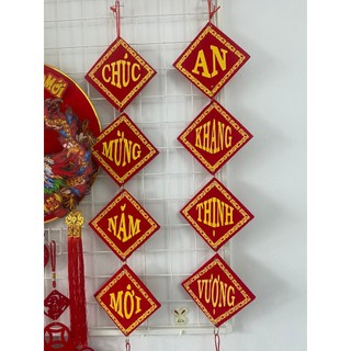 Khánh vuông trang trí Tết, liễn câu đối treo Tết cổ truyển Chúc mừng năm mới - An khang thịnh vượng