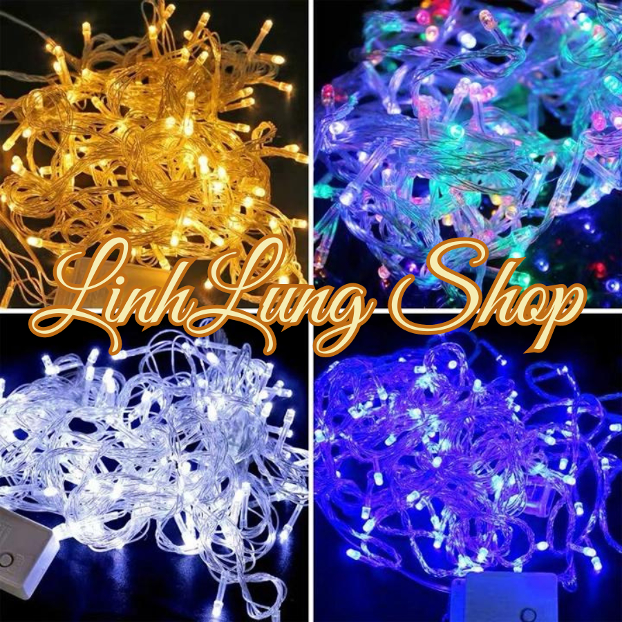 (8 kiểu nháy)Dây Đèn LED, đèn nháy chớp 30M 50M 100M cắm điện DECOR trang trí sân nhà, đường phố