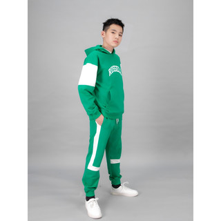 Quần nỉ xanh lá phối trắng