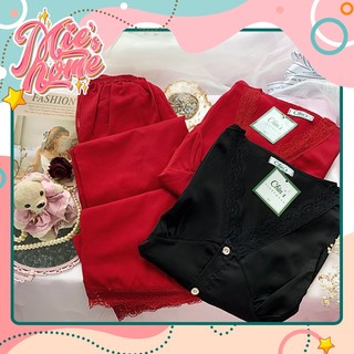Đồ bộ ngủ mặc nhà nữ,pijama lụa -Mie