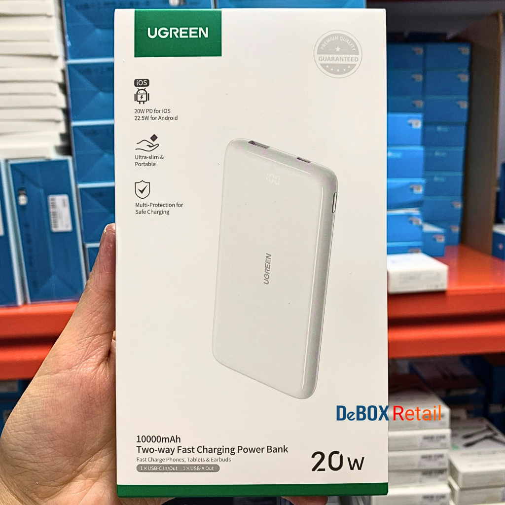 Pin sạc dự phòng 10000mAh UGREEN PB200 Sạc Nhanh 2 chiều PD20W+22.5W Công Nghệ Power X, Lõi pin ATL - BH 18 tháng