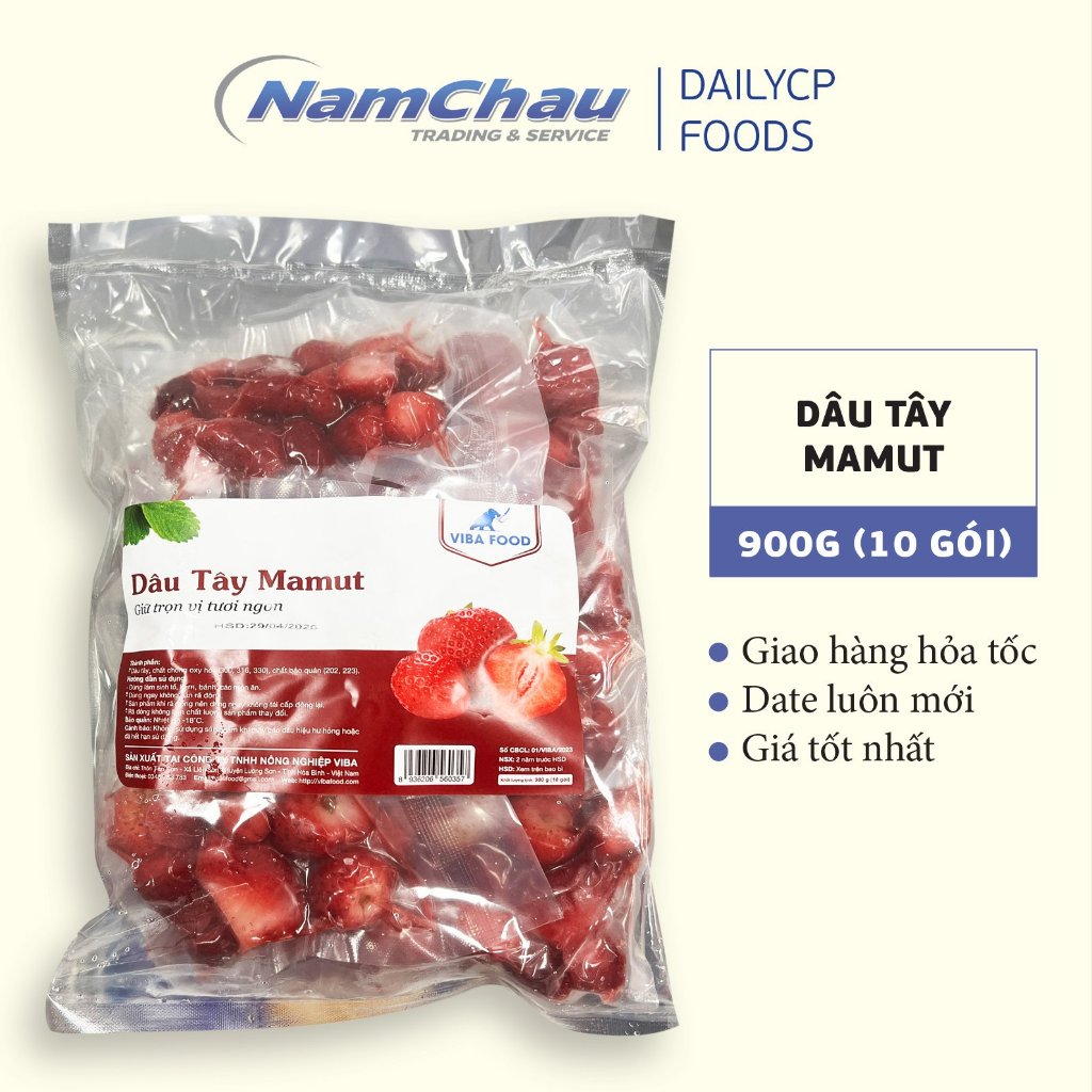 Dâu tây Mamut Gói 100g, 900g (10 cốt) trái cây cấp đông [HN giao hỏa tốc] - Ảnh 1