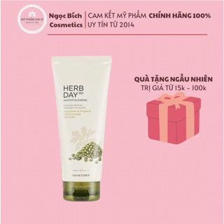Sữa rửa mặt đậu xanh dưỡng ẩm the face shop herb day 365 master blending foaming cleanser 170ml
