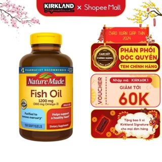 Viên uống dầu cá Kirkland Signature Fish Oil 1200mg 360mg Omega