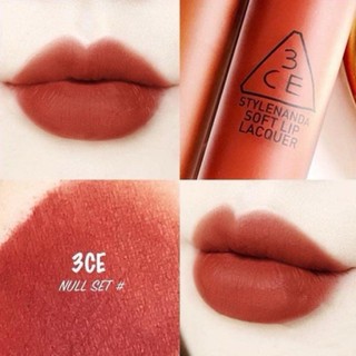 SON KEM LÌ 3CE SOFT LIP LACQUER #NULL SET - ĐỎ GẠCH
