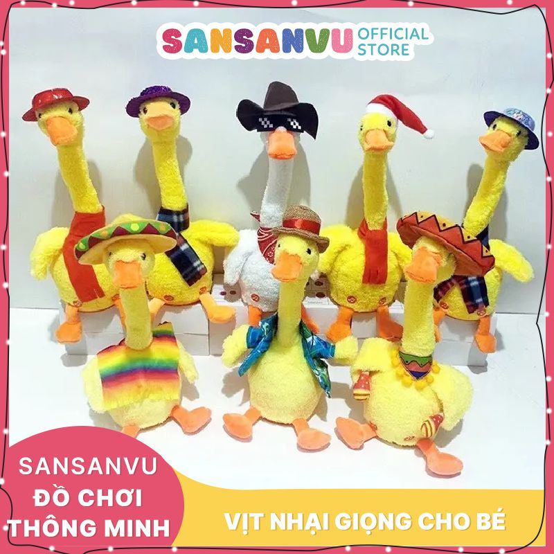 Vịt nhại giọng Sansanvu vịt nhảy múa sạc điện USB bảo hành 3 tháng cho bé