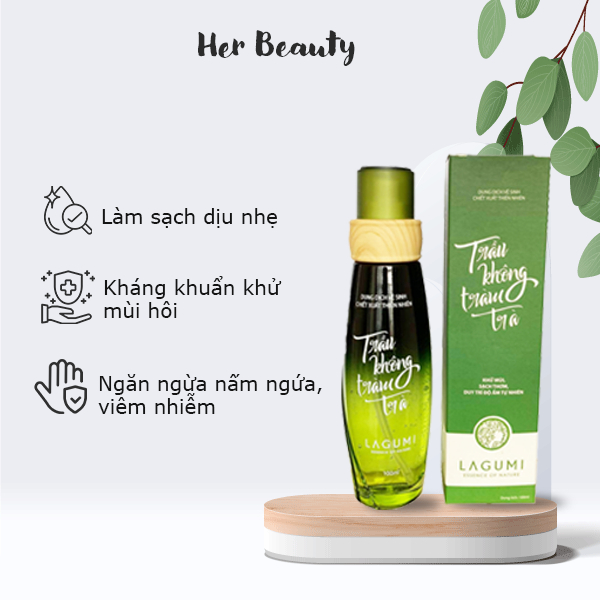 Dung Dịch Vệ Sinh Phụ Nữ Lagumi Trầu Không Tràm Trà Giúp Khử Mùi, Giảm Ngứa An Toàn Cho Cả Mẹ Bầu 100ml