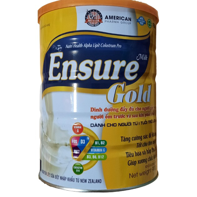 Sữa Bột Ensure Gold American Tăng Cường Sức Đề Kháng, Tốt Cho Tim Mạch, Hấp Thu Phục Hồi Sức Khỏe 900g