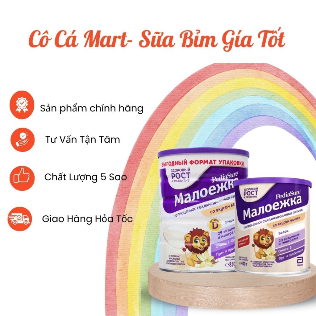 Sữa Bột Dinh Dưỡng Pediasure Nga Vị Vani Cho Bé Từ 1-10 Tuổi Hỗ Trợ Tăng Cân Và Phát Triển Trí Tuệ Cho Bé