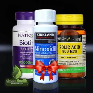 Combo tiết kiệm Minoxidil 5% Biotin Folic mọc râu