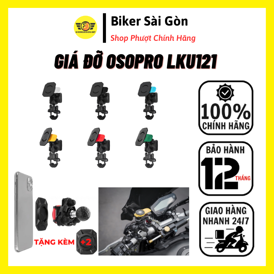 GIÁ ĐỠ ĐIỆN THOẠI LEKA OSOPRO LKU121 GHI ĐÔNG CHÍNH HÃNG (CÓ CHỐNG RUNG) - Biker Sài Gòn