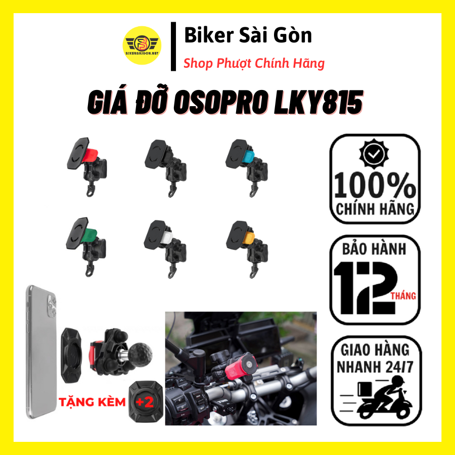 GIÁ ĐỠ ĐIỆN THOẠI LEKA OSOPRO LKY815 CHÂN KÍNH CHÍNH HÃNG (CÓ CHỐNG RUNG) - Biker Sài Gòn