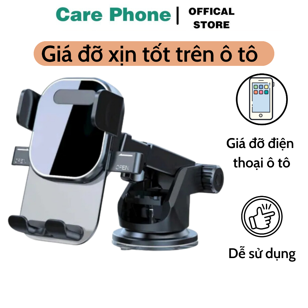 ( Loại xịn tốt chất lượng ) Giá Đỡ Điện Thoại Trên Ô Tô Gắn Taplo Và Cửa Gió Điều Hòa, Kẹp Điện Thoại (N78) -CarePhone