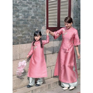 Áo dài cách tân mẹ và bé gái thủ công mb11