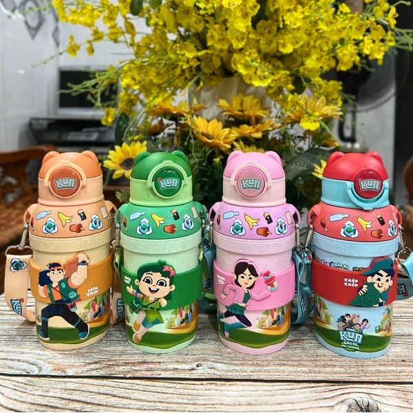 bình giữ nhiệt sữa Kun 430ml cho bé - bình giữ nhiệt sữa kun