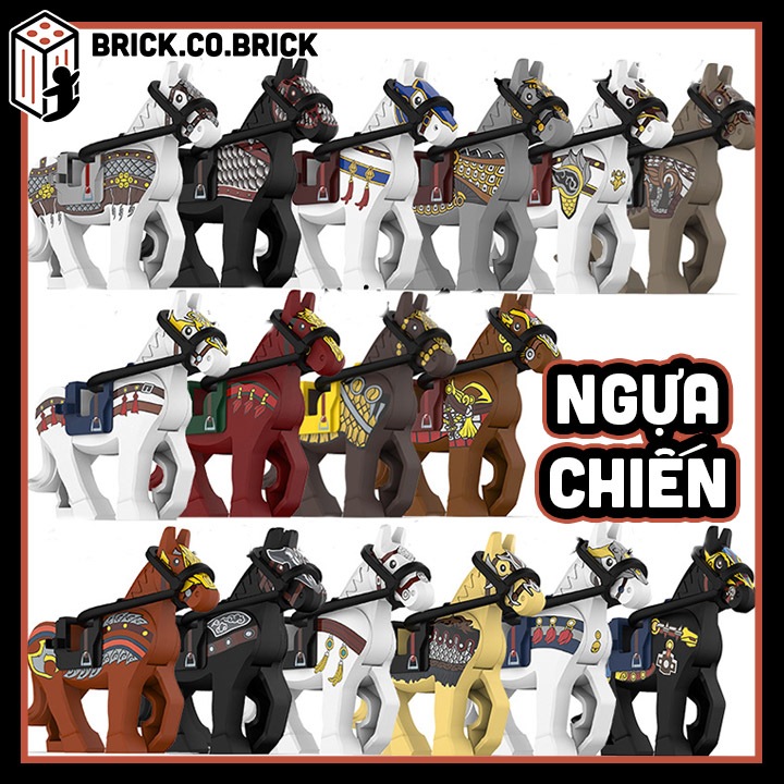 Tam Quốc Tướng Chiến Mã Đồ chơi Lắp ráp Ngựa chiến Tam Quốc Diễn Nghĩa Mô hình Ngựa Chiến DV107-DV130