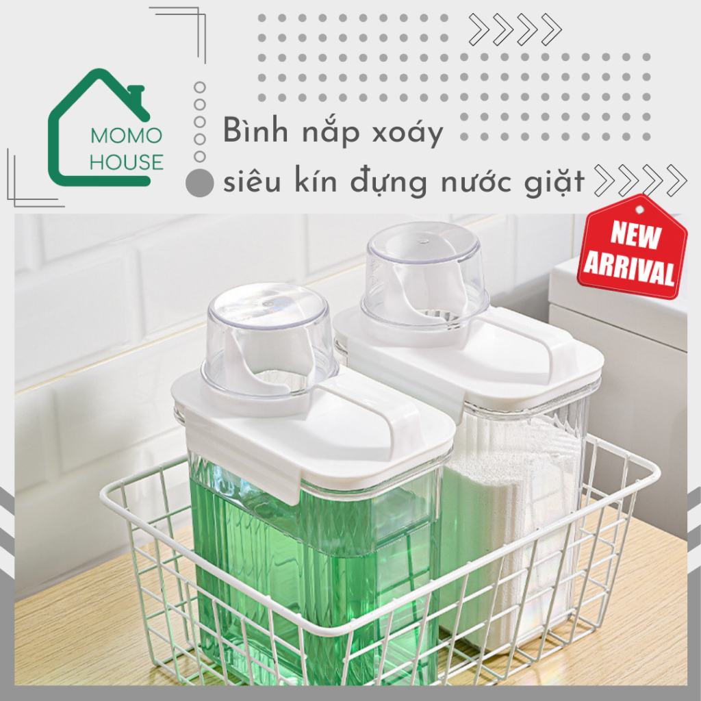 Bình Đựng Nước Giặt, Bột Giặt Nắp Vặn Xoáy Siêu Kín, Dung Tích Lớn, Chai Đựng Nước Giặt Xả Vải, Bột Giặt Đa Năng