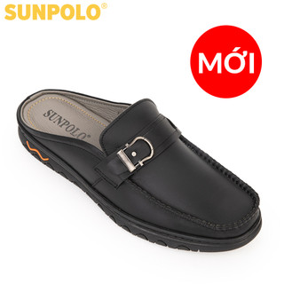 Dép sục nam Da bò SUNPOLO đi làm công sở, đi chơi SPO186