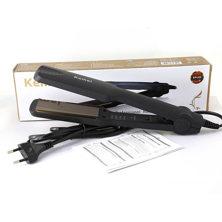 Máy Duỗi Tóc Mini KEMEI Chính Hãng - Máy Uốn Tóc Tạo Kiểu Ép Là Thẳng Uốn Cụp Xoăn Lọn Đa Năng 4 Mức Nhiệt