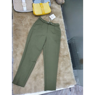 Set bộ quần tây baggy xanh rêu