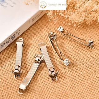 Phôi kẹp tóc màu bạc, kẹp tóc chống rỉ, sườn làm kẹp tóc handmade