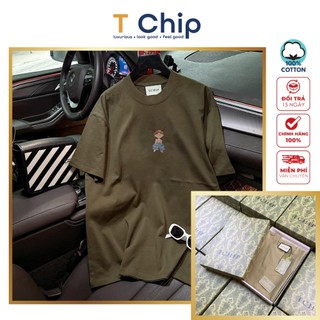 (Full Box) Áo thun tay lỡ form rộng TChip Mã H264 - Áo thun nam nữ cổ tròn unisex nhiều màu lựa chọn Oversize in hình
