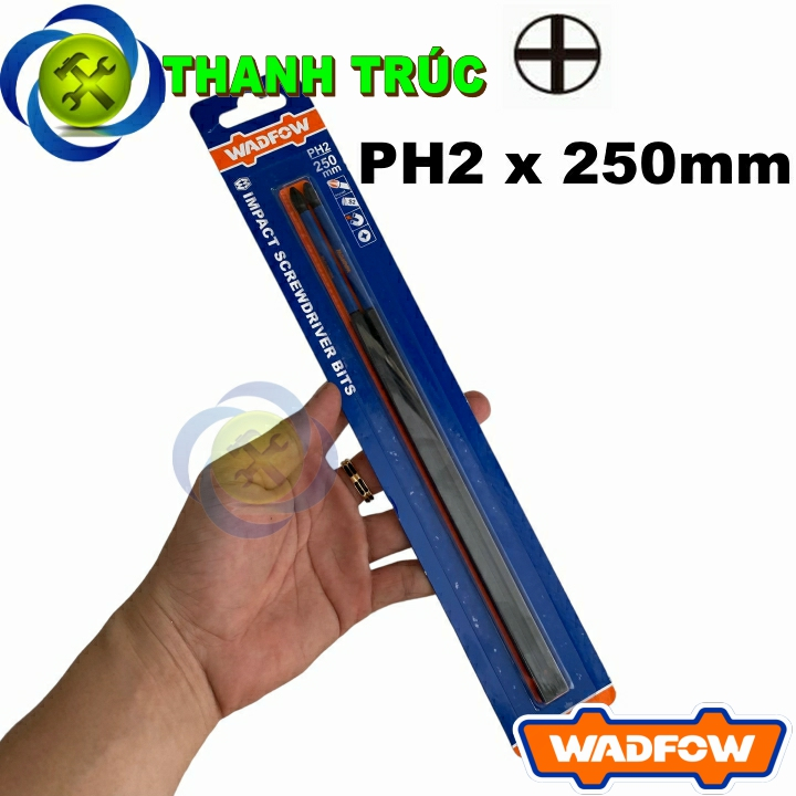 Bộ 2 mũi vít PH2 x 250mm Wadfow WSV6K66 chuôi lục giác
