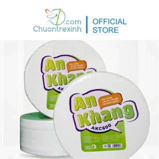 Combo 3 cuộn Giấy vệ sinh cuộn lớn 2 lớp AN KHANG AKC600 Thế Giới Giấy 100% bột giấy nguyên sinh