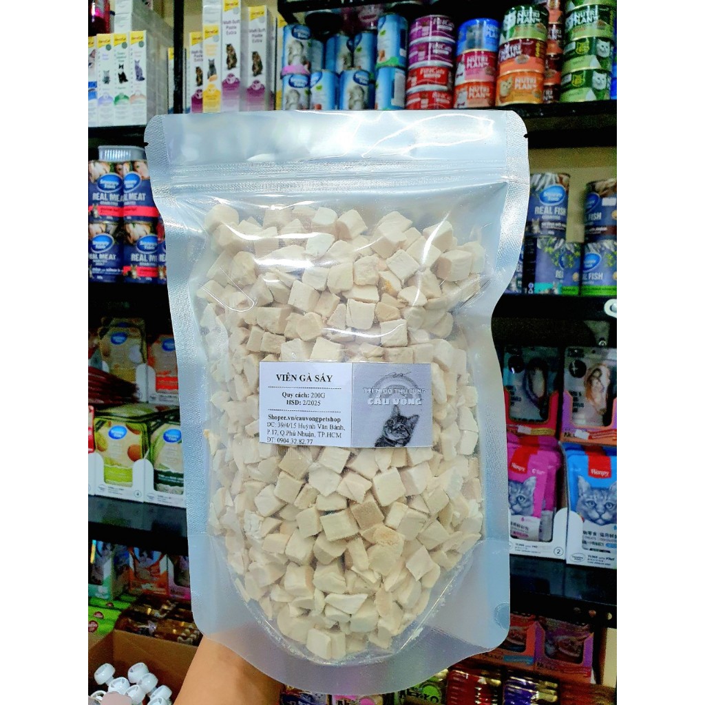 [Hỏa Tốc] Túi lớn 200g/ 400g _Viên Gà sấy khô cho chó mèo