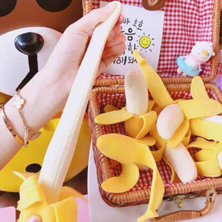 Đồ chơi Squishy Mochi chuối chín vàng bóc vỏ mềm mịn dễ thương giống thật giảm stress co dãn đàn hồi bóp giải trí