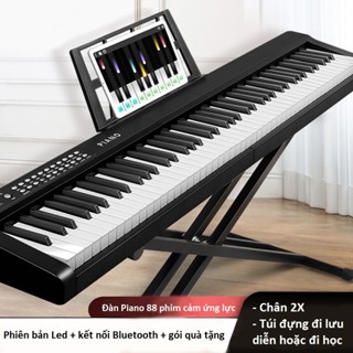  Đàn Piano Gấp 88 Phím Cảm Ứng Lực Kết Nối Bluetooth Phím Bấm Nặng 