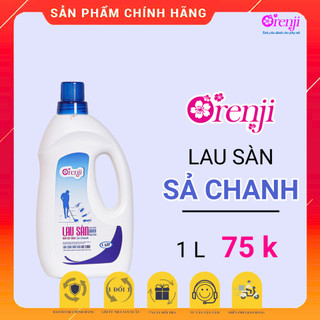 Nước lau sàn sả chanh đuổi côn trùng an toàn không hóa chất ORENJI - sạch nhanh, không nhờn dính 1L