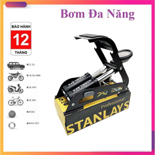 (Bảo hành 1 năm) Bơm Đạp Chân Đa Năng Mini Cho Ô Tô Xe Máy Xe Đạp 2 Xilanh / 1 Xilanh Stanlays