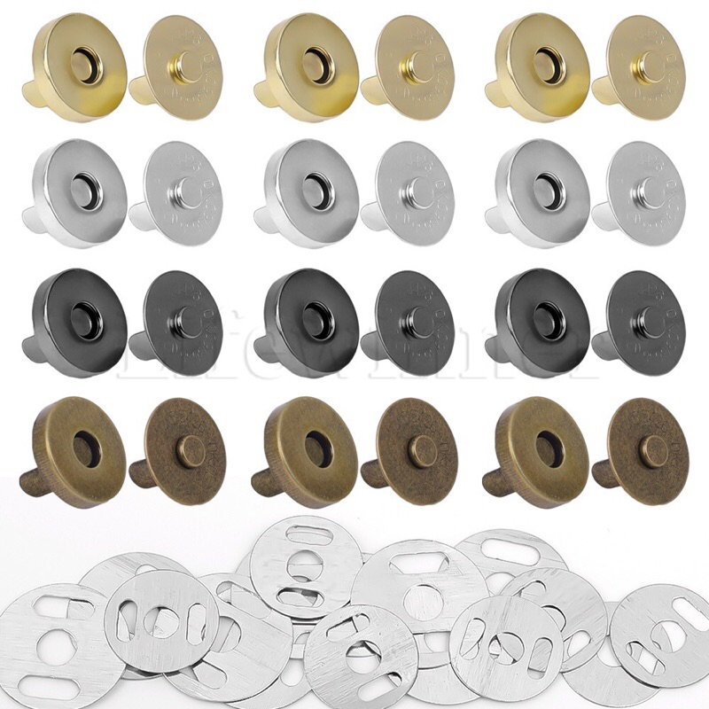10 bộ nút hít nam châm gắn túi xách size 18mm