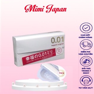 [hoả tốc/che tên] Bao cao su Sagami Original 001 siêu mỏng, Hộp 5 BCS nội địa Nhật Bản