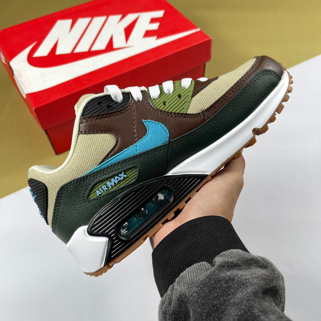 Giày Max 90 Rattan, Max 90 Nâu Xanh Rêu Kem - Than.Shoes