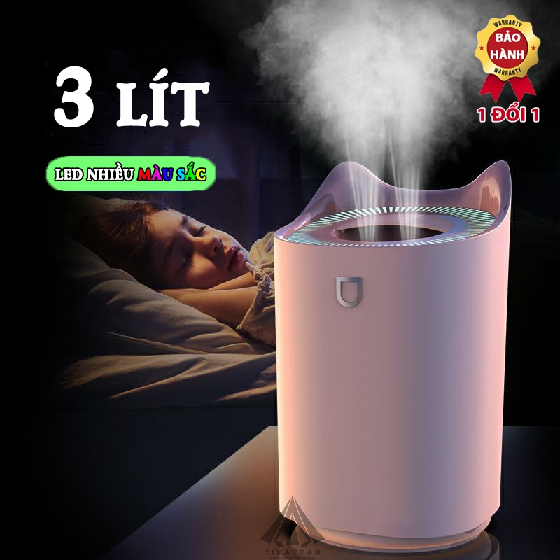 Máy tạo ẩm phun sương 3 LÍT K7 hiển thị LED nhiều màu sắc, dung tích lớn, cung cấp độ ẩm cho phòng