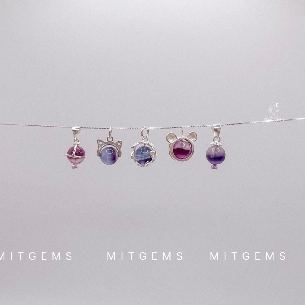 Vòng Cổ Flourite Mitgems ( Mặt dây  + Dây vòng cổ)