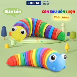 Đồ chơi Con Sâu Uốn Lượn 3D loại CÓ ĐÈN nhiều màu sắc Size Lớn 18cm giúp giải trí giảm stress cho mọi lứa tuổi