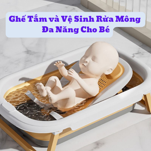 Ghế Tắm Ghế Vệ Sinh Rửa Mông Cho Bé Ghế Tắm Sơ Sinh Có Chân Tự Đứng Gấp