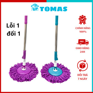 Cây lau nhà 360 TOMAS thân inox dày chắc chắn mâm xoay nhựa