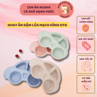 Khay ăn dặm lúa mạch hình ô tô cho bé