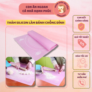 Thớt - Thảm Silicon Chống Dính 40x50cm Làm Bánh, Lăn Bột, Có Chia Độ Dài, Đường Kính