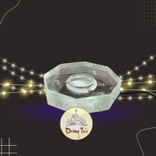Đế đèn led trụ tròn làm sáng tượng phật, Tháp Xá Lợi, đồ Phong Thuỷ mini đổi màu có dây cắm điện