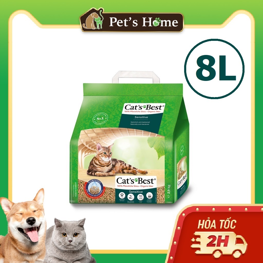 Cát gỗ vệ sinh cho mèo Cat’s Best Sensitive 8L
