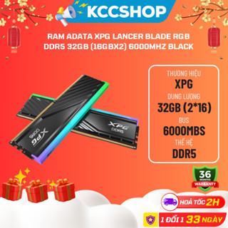 Ram Adata XPG Lancer Blade RGB DDR5 32GB (16GBx2) 6000Mhz Đen + Trắng - Bảo Hành 36 Tháng